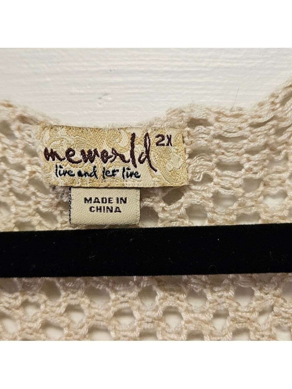One World Beige Knit Poncho with Fringe Size 2XL - Picture 2 of 7